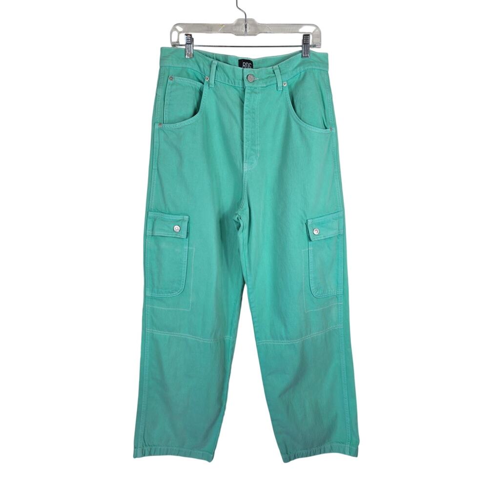 BDG Urban Outfitters High Rise Baggie Leg Green Cargo Women's Jeans 32 US 12